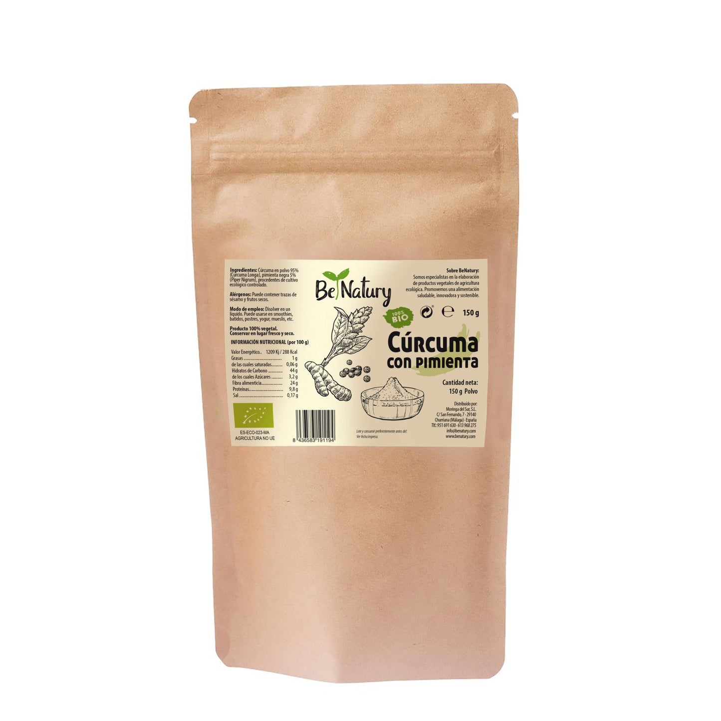 Cúrcuma con Pimienta Bio Polvo 150 Gramos