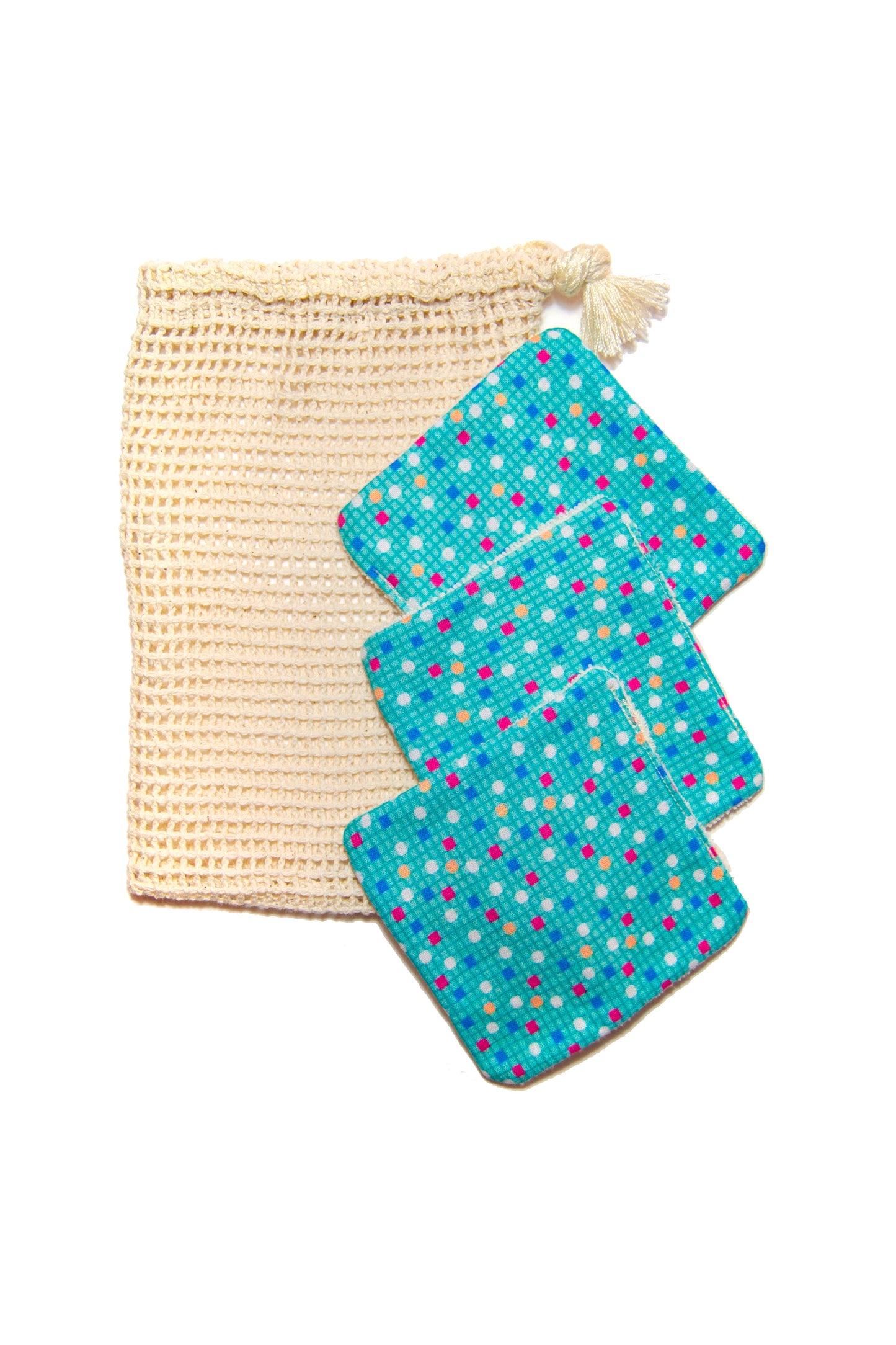 Discos Desmaquillantes + Bolsa de Algódon 100% Orgánico ( AZUL )