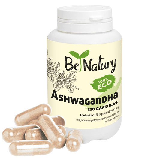 Ashwagandha ecológica BeNatury 120 cápsulas adaptógeno natural estrés energía bio